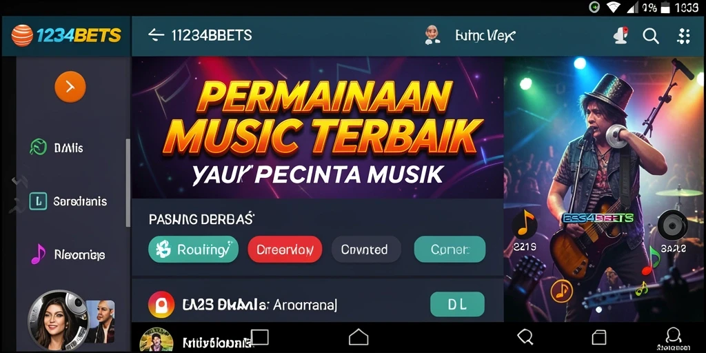 Screenshot gameplay 1234BETS yang menunjukkan pengalaman musik interaktif.