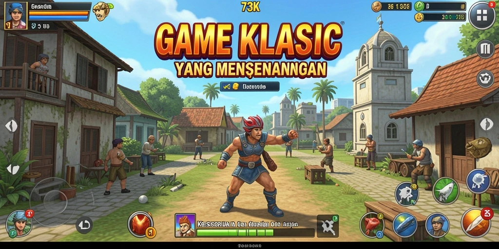 Tampilan gameplay <strong>73K</strong> yang menarik dan penuh warna.