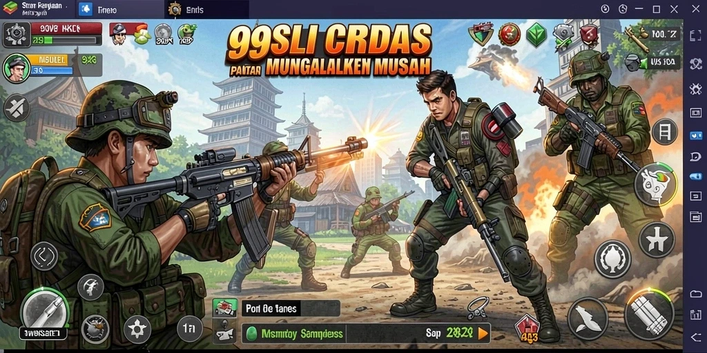 Screenshot gameplay 99SL menunjukkan pertempuran strategi yang mendebarkan.