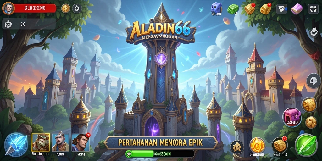 Screenshot gameplay ALADIN66 yang menarik dengan strategi Tower Defense.