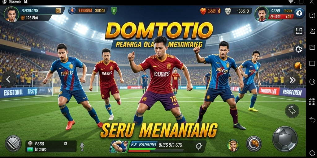 Screenshot gameplay DOMTOTO menampilkan aksi olahraga yang mendebarkan.