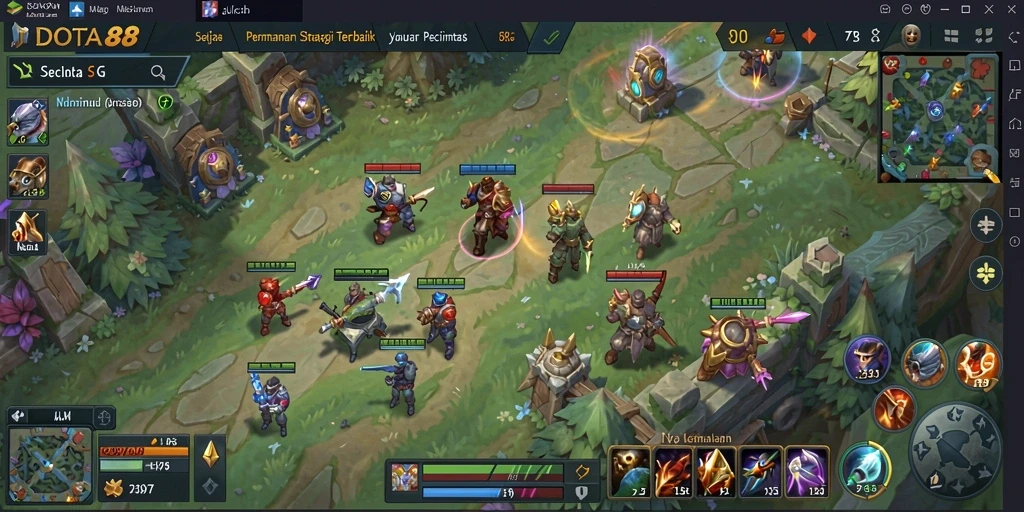 Screenshot DOTA88 menunjukkan pertempuran strategi yang seru.