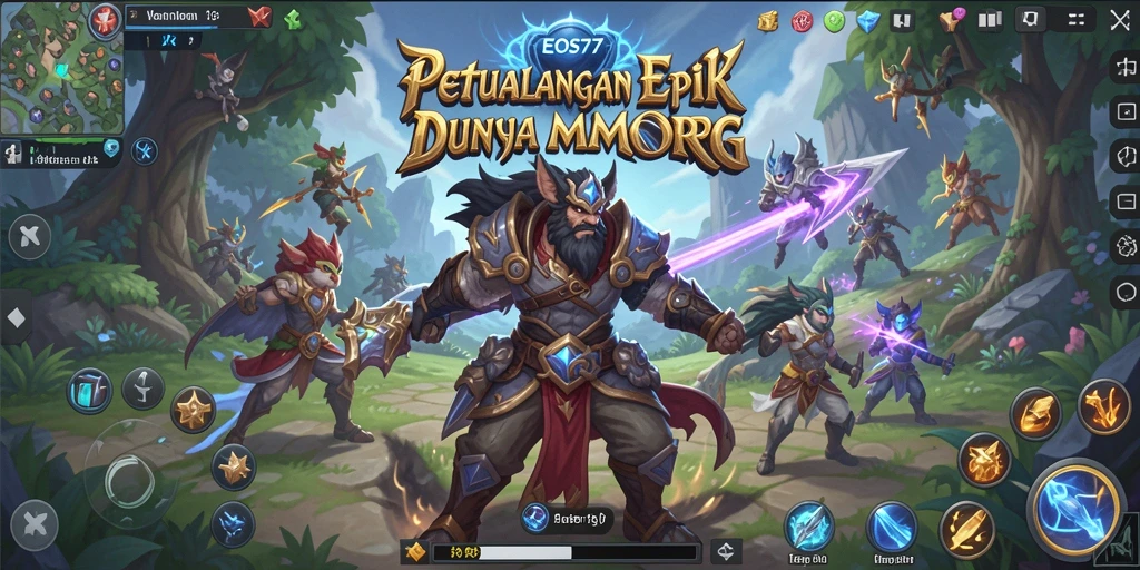 Tampilan gameplay <strong>EOS77</strong> yang seru dengan pertempuran epik dan dunia yang luas.