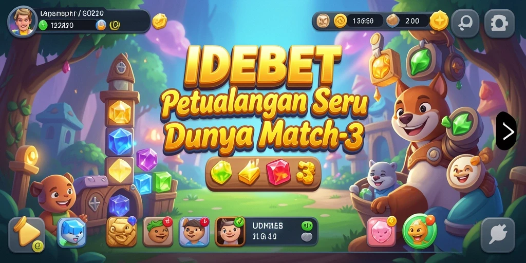 Tampilan screenshot game Match-3 IDEBET yang penuh warna dan menantang.