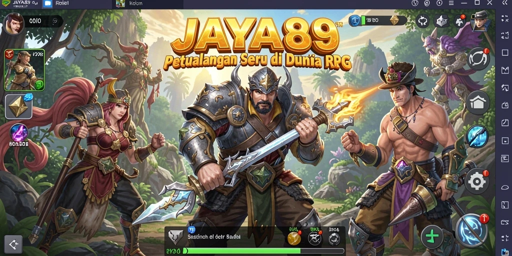 Screenshot gameplay JAYA89 menampilkan pertarungan epik dan eksplorasi dunia luas.