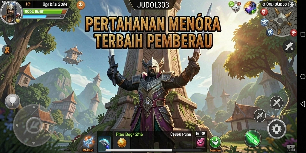 Screenshot utama JUDOL303 menampilkan aksi seru gameplay Tower Defense.