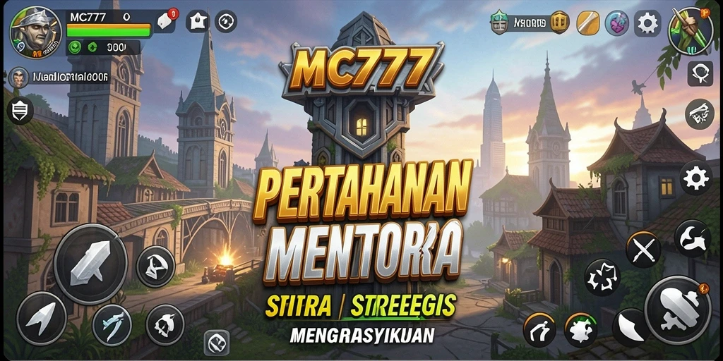 Screenshot gameplay menampilkan aksi menara dalam MC777 yang menawan.