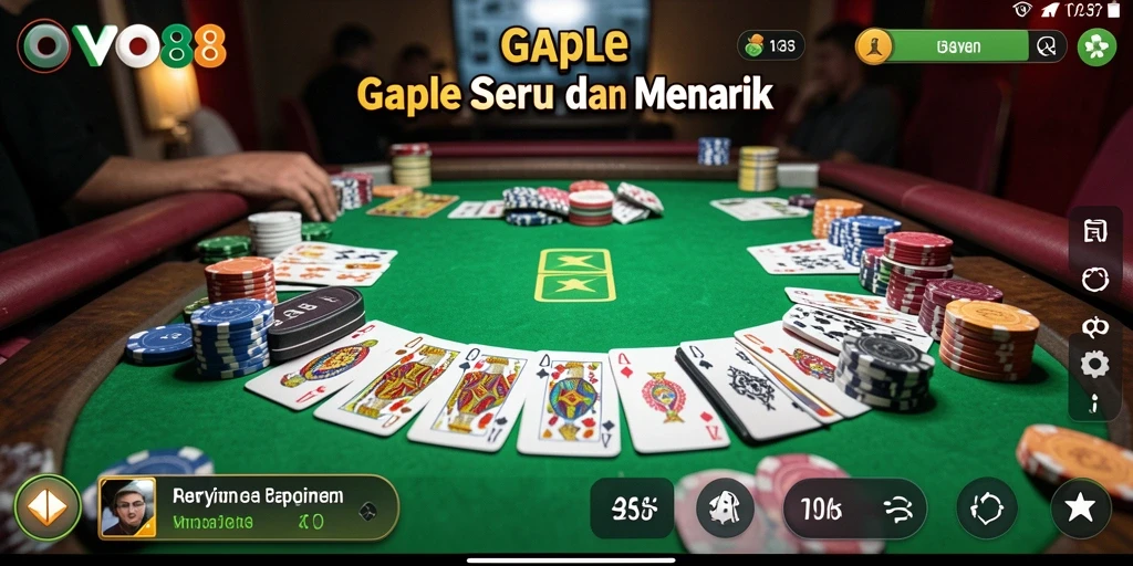 Gameplay seru Gaple di OVO88 dengan teman-teman.