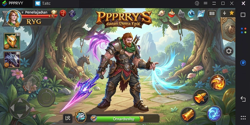 Tampilan gameplay menakjubkan dari PPRRYY yang menawarkan petualangan RPG.