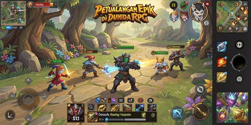 Screenshot menampilkan pertarungan epik dan eksplorasi dunia S13.
