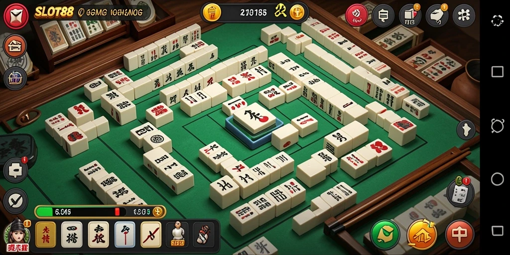 Tampilan gameplay Mahjong yang seru dan menarik di SLOT88.