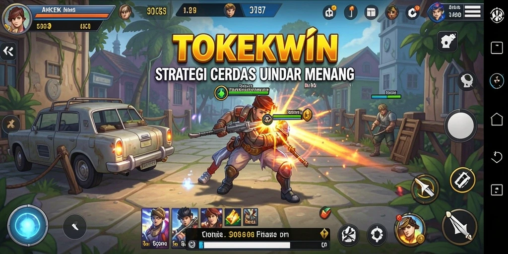 Tampilan menegangkan dari gameplay strategi TOKEKWIN.