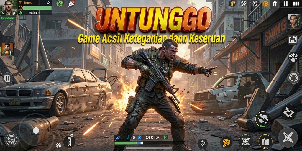 Gameplay menegangkan dan penuh aksi di UNTUNGGO.