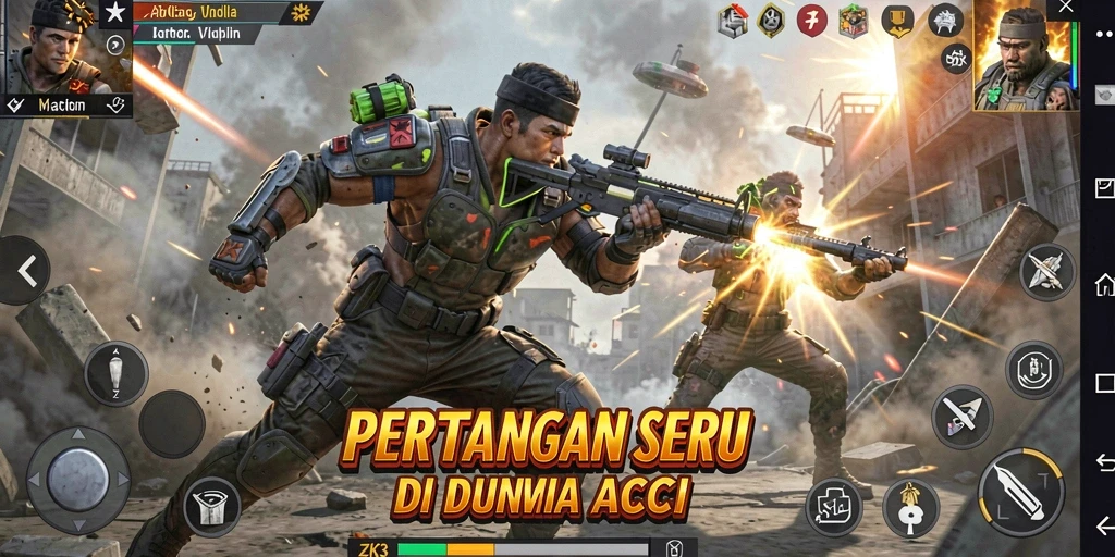 Gameplay seru di ZK3 dengan pertarungan intens dan grafis menawan.